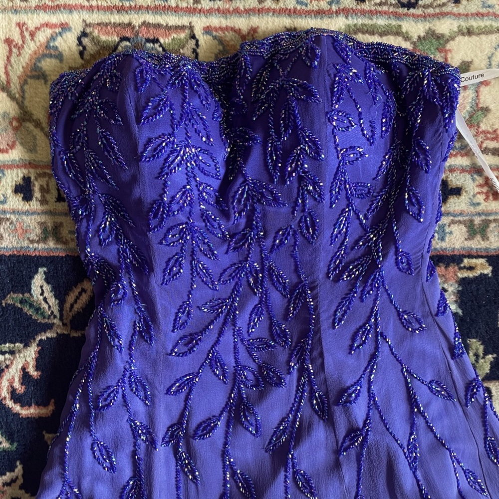 Beaded Purple Gradient Prom Dress